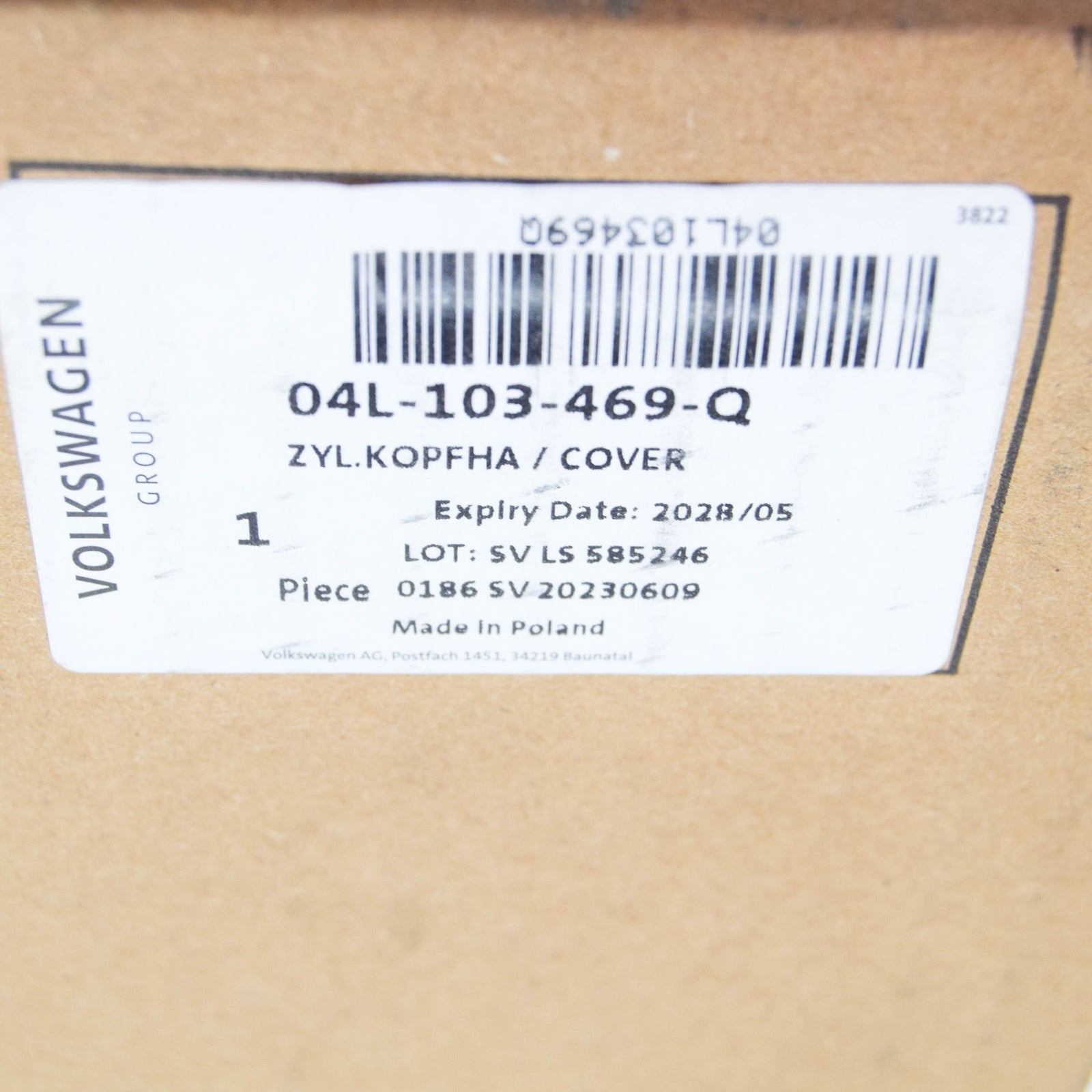 new vw touran 5t cylinder head cover 04l103469q original