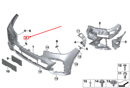 new bmw x7 g07 front left bumper pdc interior bracket 51118069895 original
