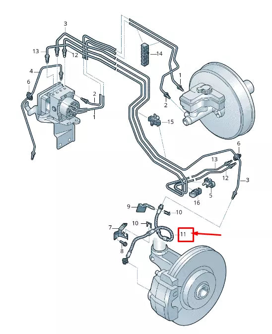 NEW VW T-CROSS C1 FRONT BRAKE HOSE 2Q0611701A