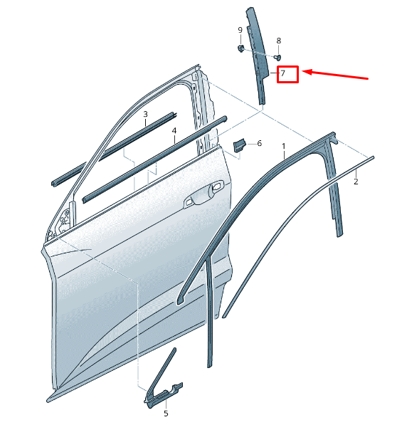 NEW AUDI E-TRON GEN LEFT B-PILLAR TRIM 4KE837901 ORIGINAL