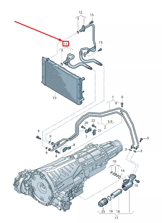 NEW AUDI Q5 8R AUTOMATIC TRANSMISSION OIL PRESSURE LINE 8R0317826Q