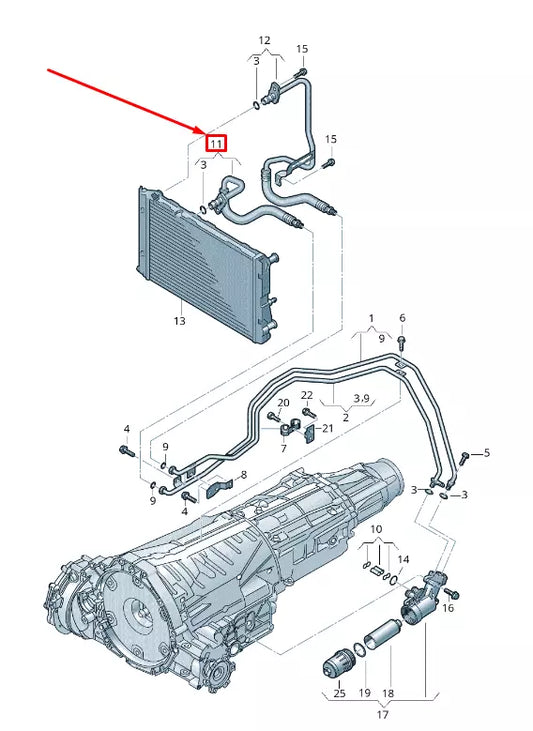 NEW AUDI Q5 8R AUTOMATIC TRANSMISSION OIL PRESSURE LINE 8R0317826Q