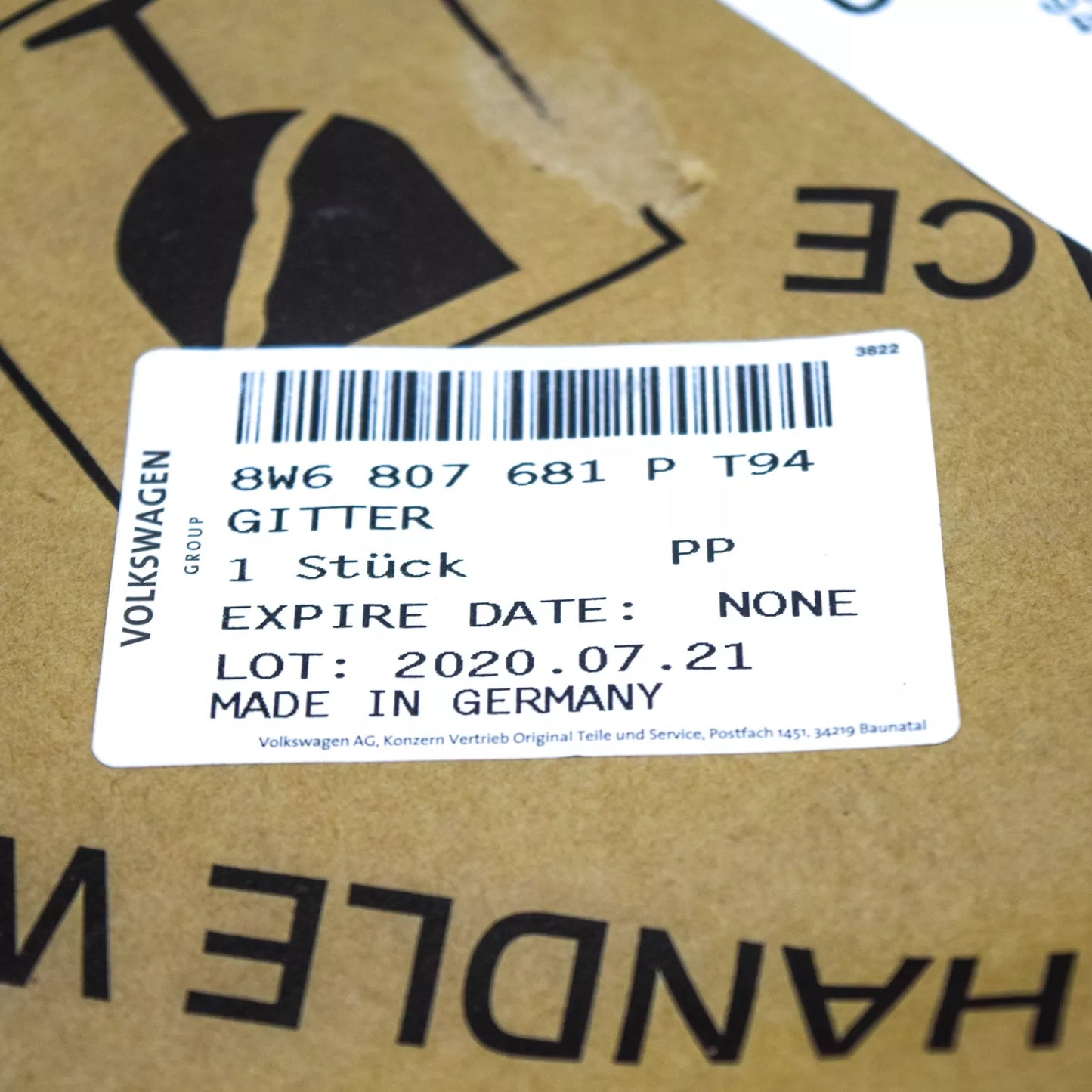 NEW AUDI A5 RS5 8W6 FRONT BUMPER LEFT SIDE GRILLE 8W6807681PT94 ORIGINAL