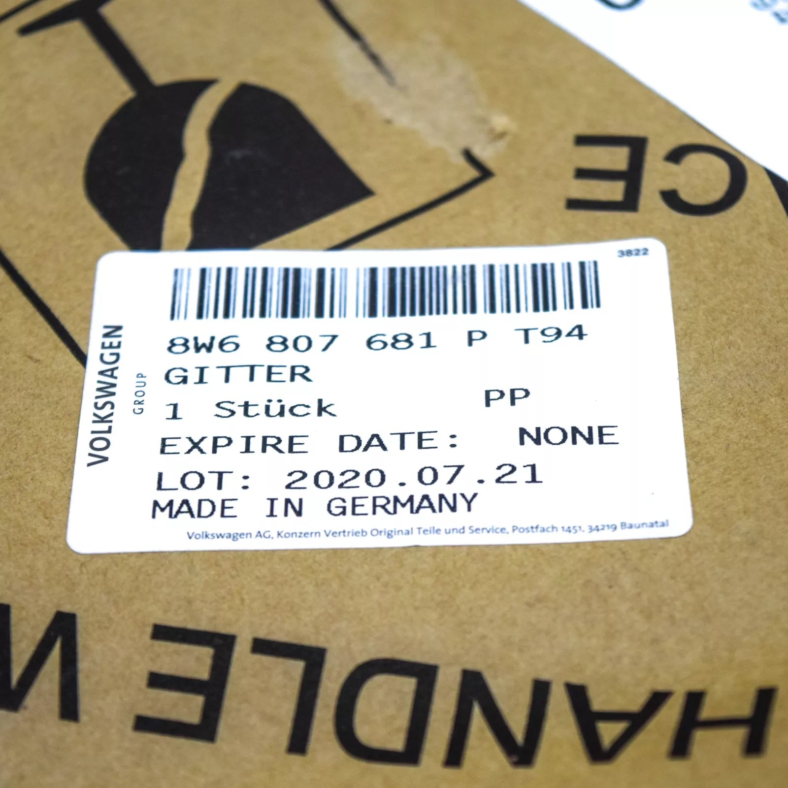 NEW AUDI A5 RS5 8W6 FRONT BUMPER LEFT SIDE GRILLE 8W6807681PT94 ORIGINAL