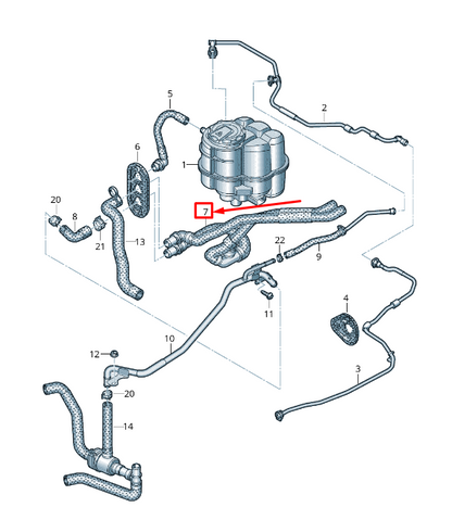 new audi a4 b9 engine coolant hose 8w1819350m original