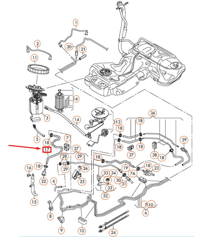 NEW AUDI A4 B8 FEED FUEL HOSE 8T0201215Q ORIGINAL