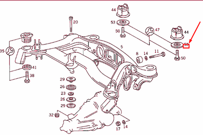 NEW MERCEDES-BENZ SL R129 REAR AXLE SUBFRAME STOP WASHER A2013521246 ORIGINAL