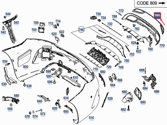 new mercedes-benz c coupe c205 center rear lower bumper trim a2058859301
