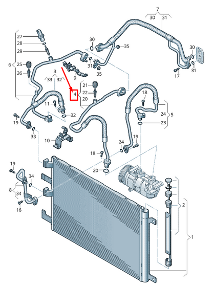 new audi rs3 a/c refrigerant line 8v0816743 original