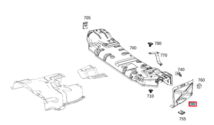 NEW MERCEDES-BENZ GLE W167 REAR RIGHT HEAT PROTECTION A1676802703 ORIGINAL