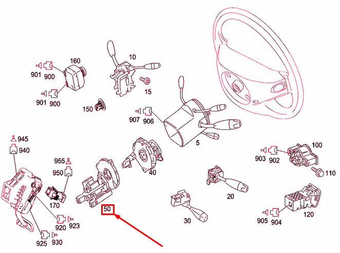 NEW MB S W221 STEERING WHEEL ANGLE SENSOR CONTROL UNIT A2215451416 ORIGINAL