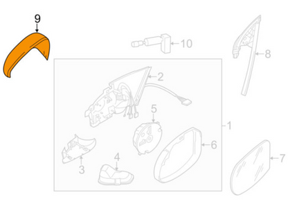 new volkswagen cc 358 left door wing mirror cover cap 3c8857537gru original