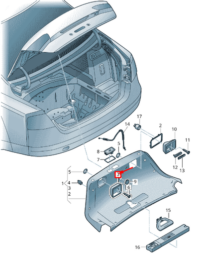 NEW AUDI A8 4H REAR DECK LID HANDLE SHELL 4H08678219B9 4H0867821 9B9 ORIGINAL