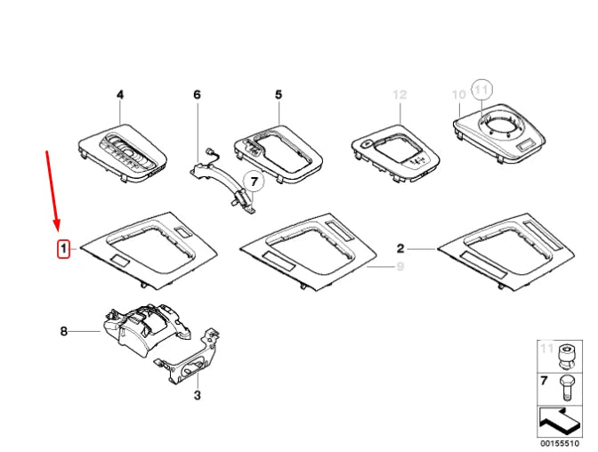 NEW BMW 3 E46 DEPOSITING BOX BOTTOM PANEL RHD 51167052066 ORIGINAL