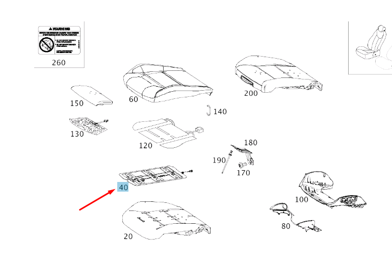 new mb gla x156 front right seat recognition sensor mat lhd a2468700010 original