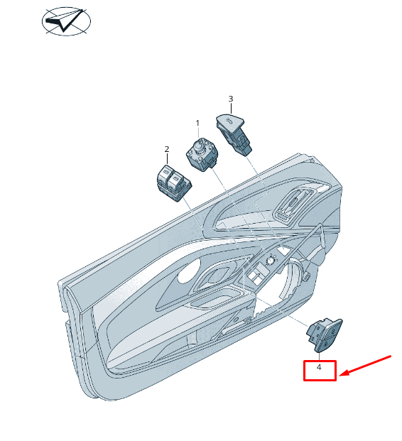 new audi r8 4s front right central locking switch rhd 4s2962108a5pr original
