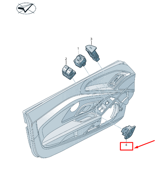 new audi r8 4s front right central locking switch rhd 4s2962108a5pr original