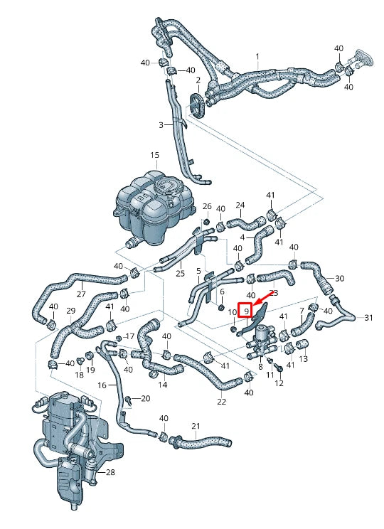 NEW AUDI Q7 4M ENGINE SOLENOID VALVE BRACKET 4M0819379E