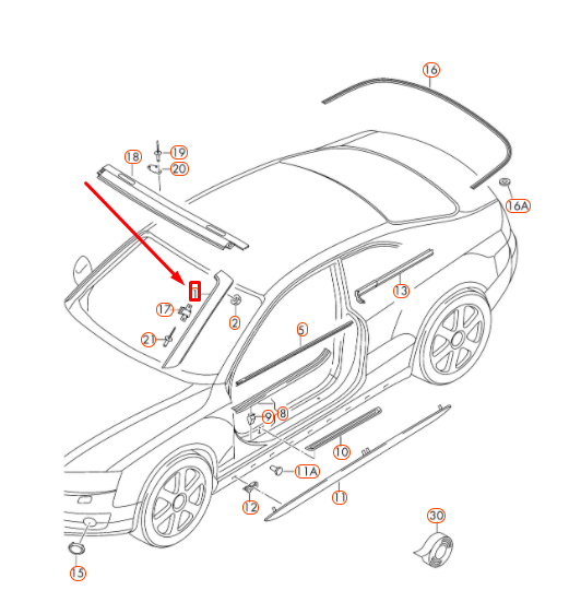 new audi a5 convertibe 8f front left a-pillar trim 8f0853265d3q7 original