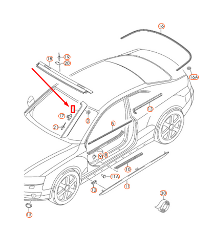 new audi a5 convertibe 8f front left a-pillar trim 8f0853265d3q7 original