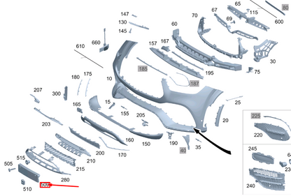 NEW MERCEDES-BENZ GLE W167 FRONT LICENSE PLATE HOLDER A1678800301 ORIGINAL