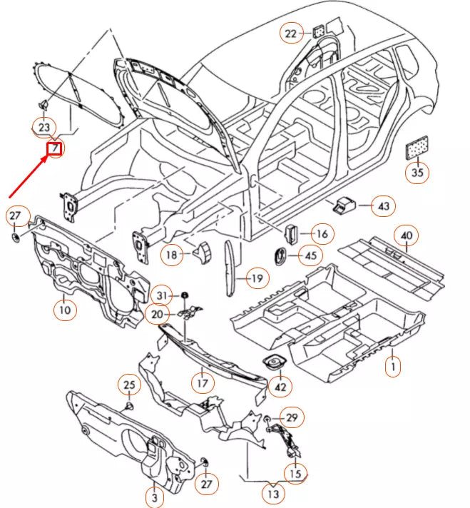 NEW VOLKSWAGEN TIGUAN 5N MK1 ENGINE COMPARTMENT INSULATION 5N0863831B ORIGINAL