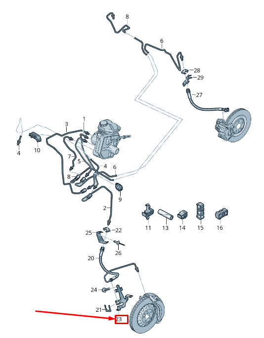 new audi e-tron gen front right brake hose retainer 4ke611846a original