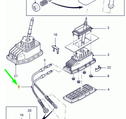 new ford transit mk3 selector lever control cable 1213025 2c1r-7e395-ba original