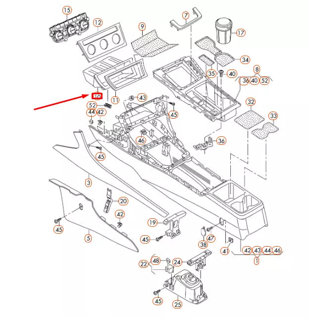 NEW VW GOLF MK7 FRONT CONSOLE STOWAGE COMPARTMENT LHD 5G1863391F82V ORIGINAL