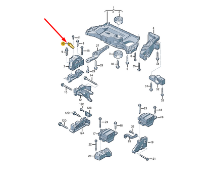 NEW VOLKSWAGEN GOLF 5K ENGINE MOUNT SUPPORT BRACKET 1K0199588A ORIGINAL