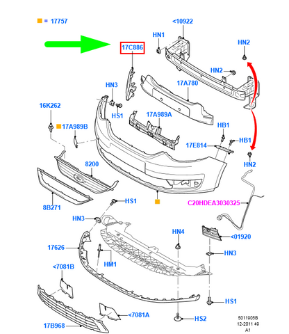 new ford galaxy mk2 front left bumper bracket 1469401 6m21-17e857-ad original