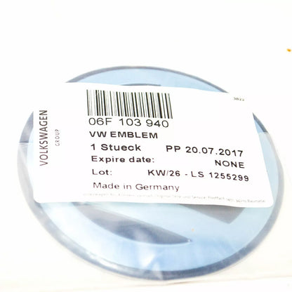 NEW VOLKSWAGEN GOLF MK5 ENGINE COVER EMBLEM 06F103940 ORIGINAL