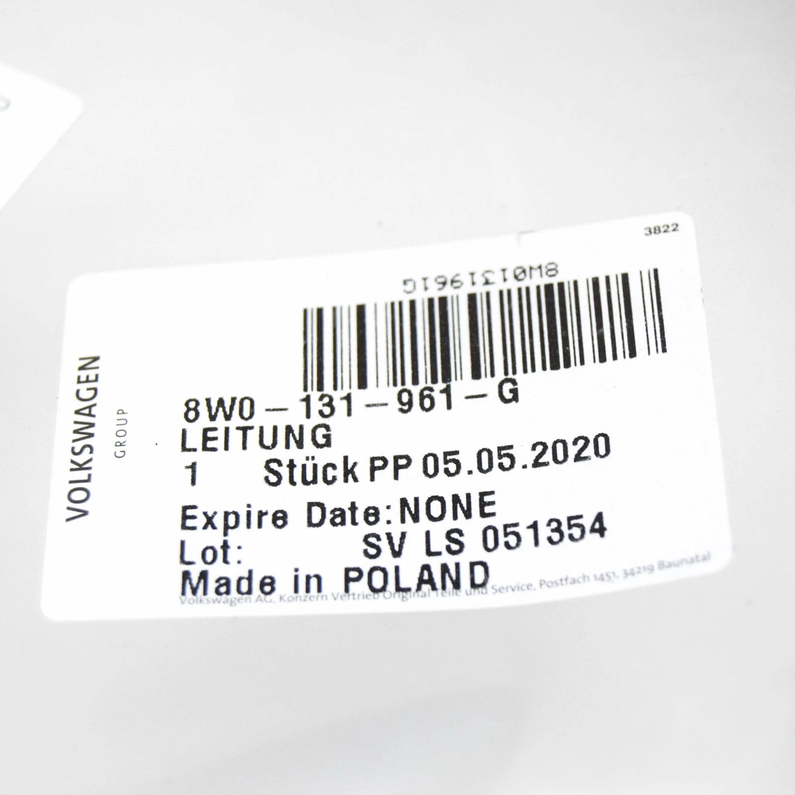 NEW AUDI A4 AVANT B9 ADBLUE TRANSFER LINE 8W0131961G ORIGINAL