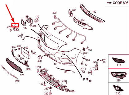 new mercedes-benz cla c117 front outside distance sensor a00090556045890