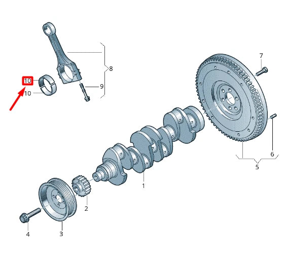 NEW VW T-ROC A11 LOWER CONNECTING ROD BEARING SHELL 04E105701NGLB