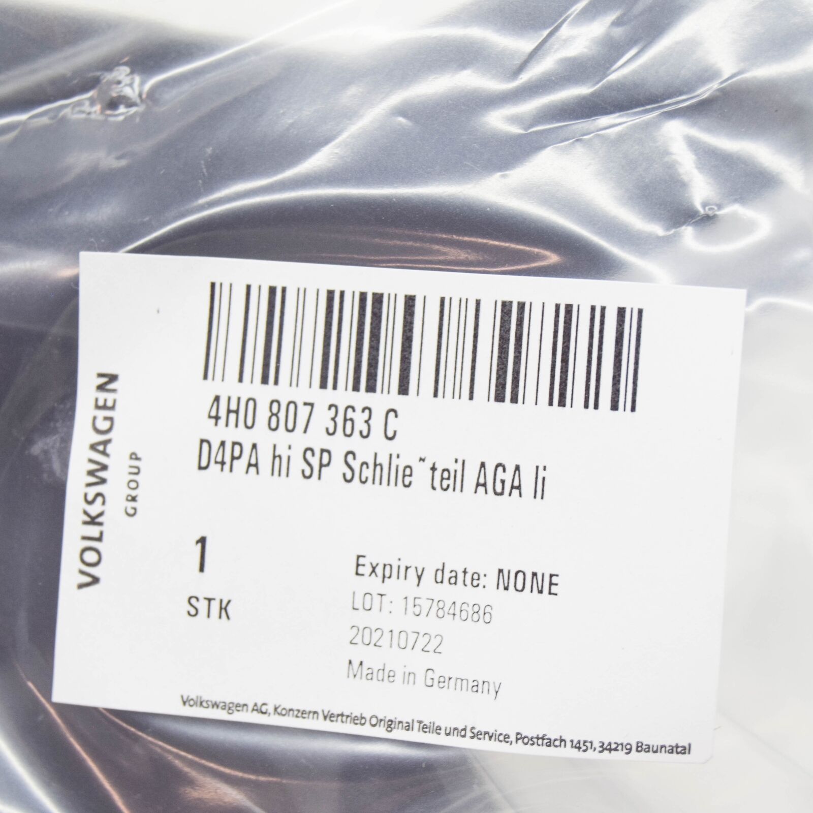 NEW AUDI A8 D4 REAR BUMPER LEFT CLOSING ELEMENT 4H0807363C ORIGINAL