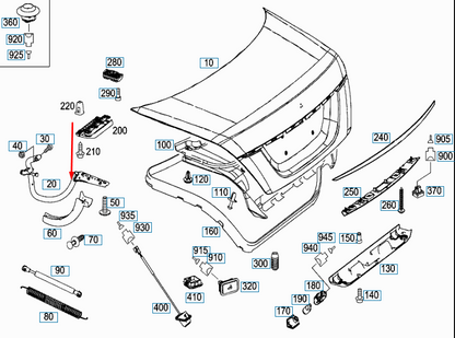 new mercedes-benz s coupe c216 right side bootlid hinge a2167500228 original