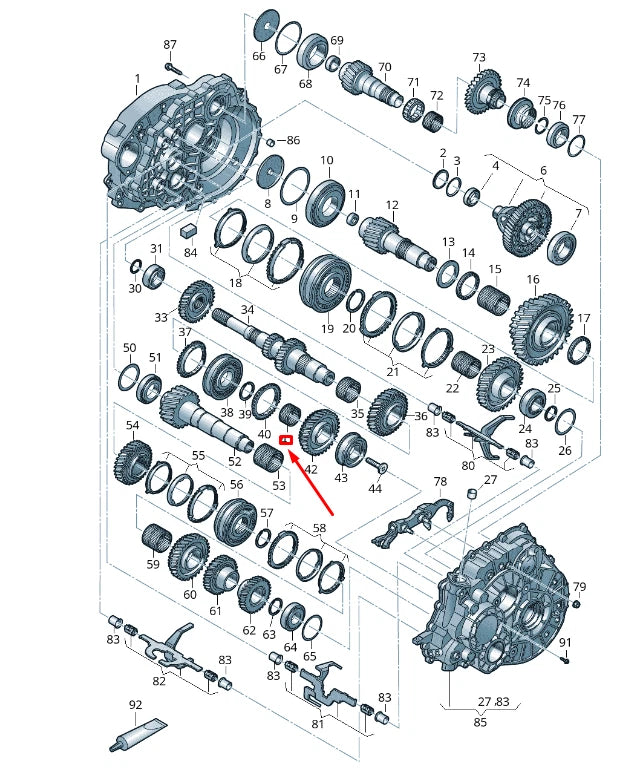 NEW VW TRANSPORTER T6 6TH GEAR NEEDLE ROLLER WITH INNER RING 0A5311132B