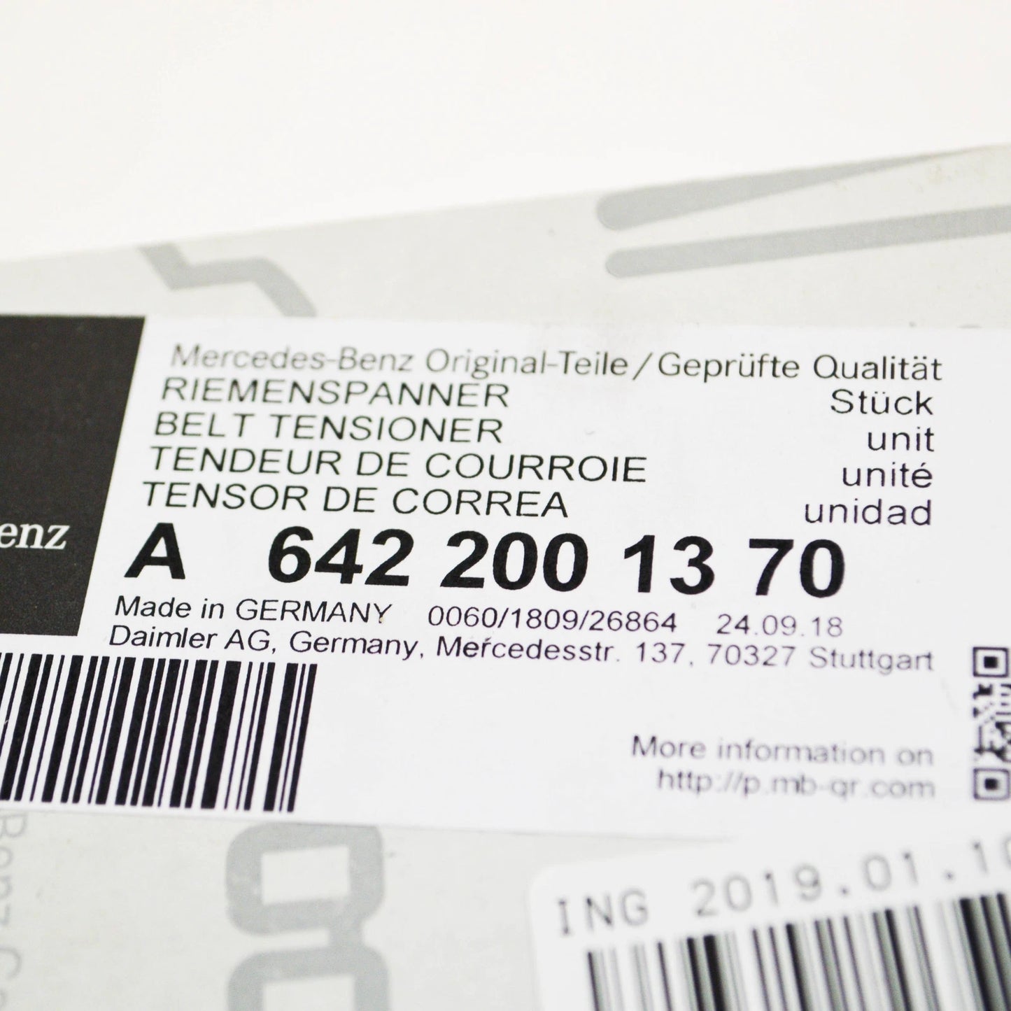 NEW MB SPRINTER 906 BELT TENSIONER PULLEY A6422001370 3.0 DIESEL ORIGINAL