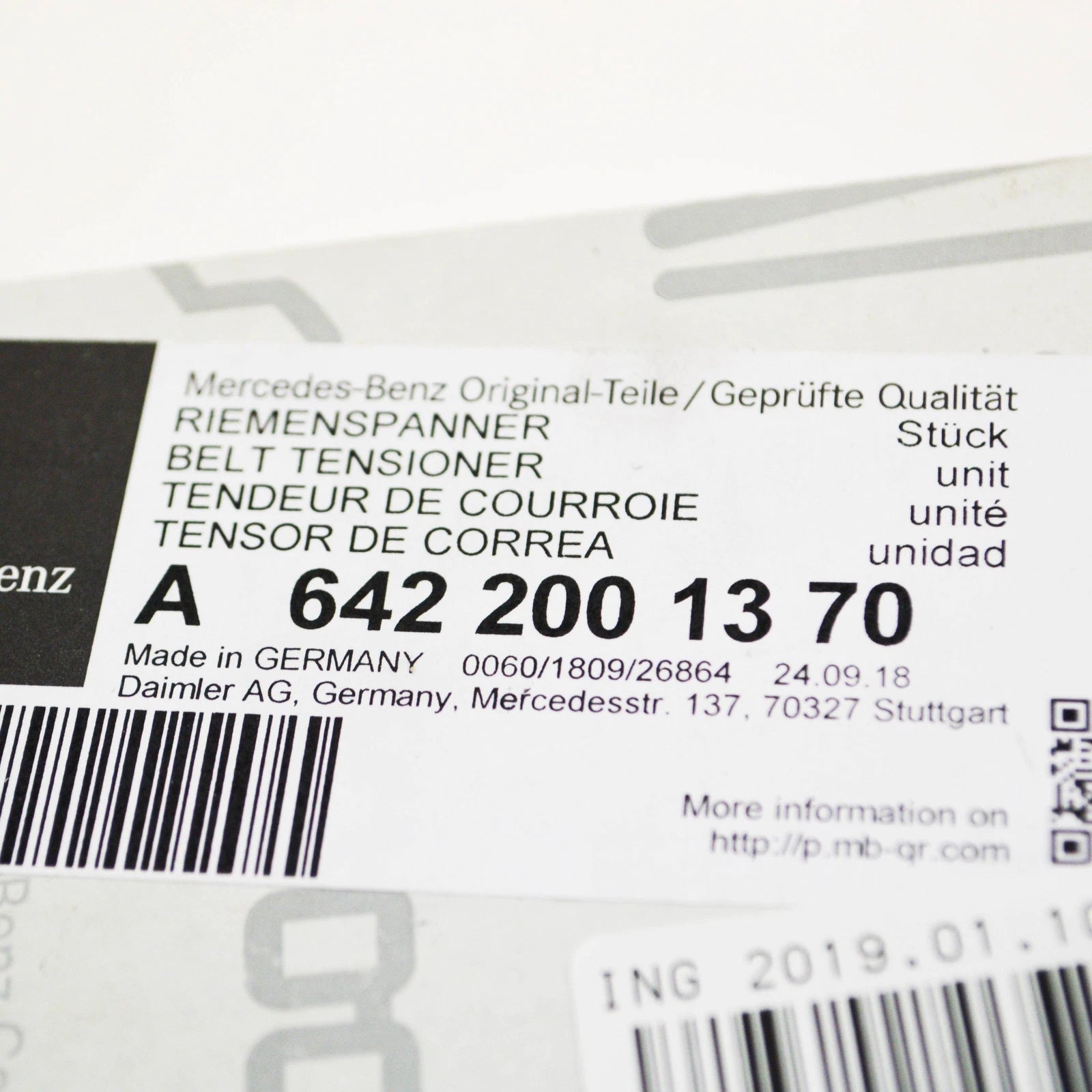 NEW MB SPRINTER 906 BELT TENSIONER PULLEY A6422001370 3.0 DIESEL ORIGINAL