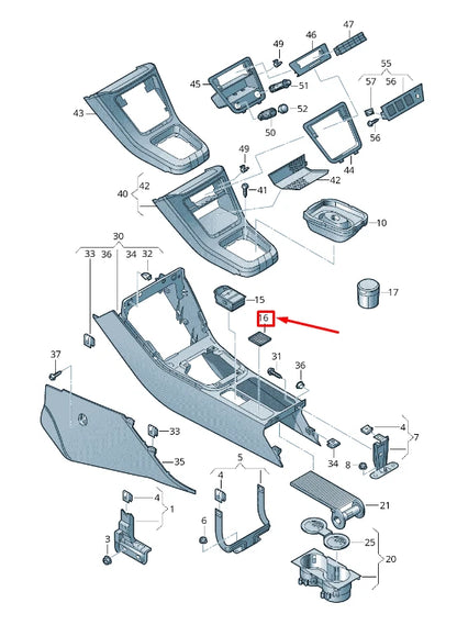 NEW VW SHARAN 7N STOWAGE COMPARTMENT INSERT 7N0863135NA2