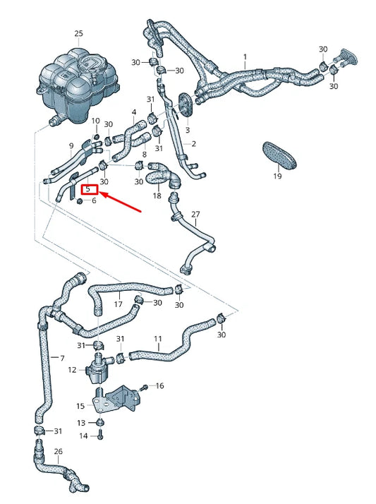 NEW AUDI Q7 4M ENGINE COOLANT PIPE 4M0819927F