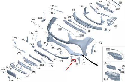 NEW MB GLE W167 FRONT LEFT CRUISE DISTANCE SENSOR BRACKET A1678857703 ORIGINAL