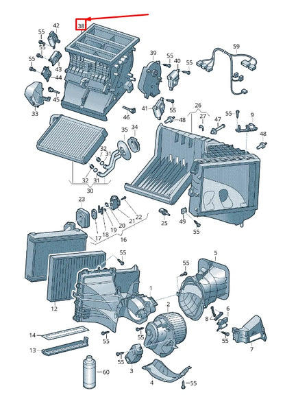 NEW VW TRANSPORTER VI T6 SG MK6 AIR DISTRIBUTION HOUSING RHD 7E6820353 ORIGINAL