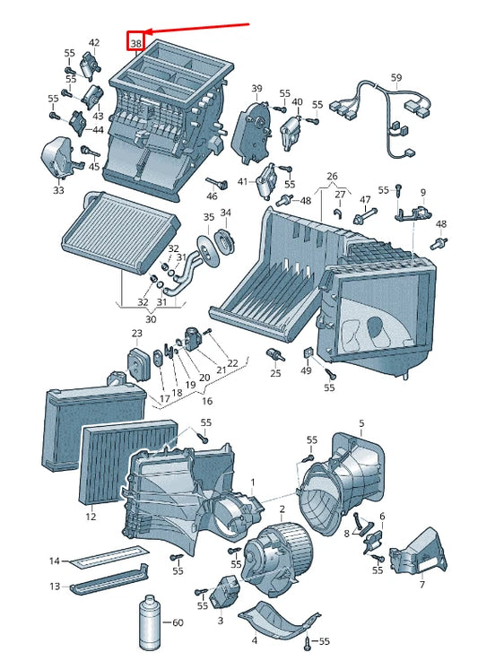 NEW VW TRANSPORTER VI T6 SG MK6 AIR DISTRIBUTION HOUSING RHD 7E6820353 ORIGINAL
