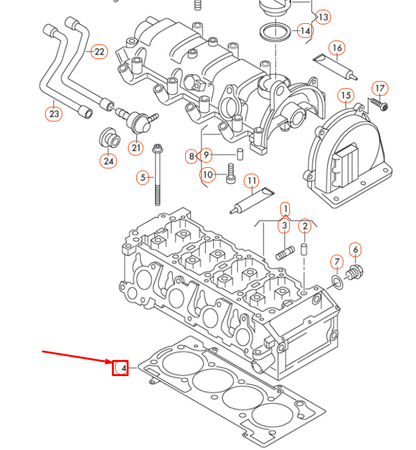 NEW AUDI A1 8X CYLINDER HEAD METAL GASKET 03F103383E ORIGINAL