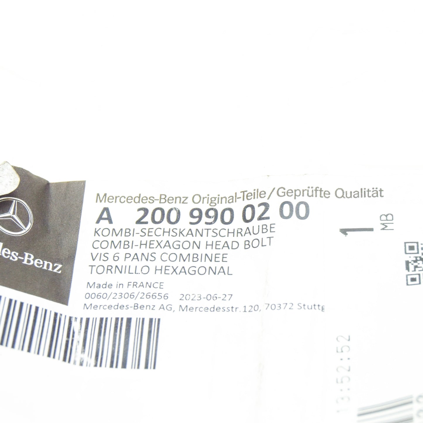 NEW MERCEDES-BENZ A W177 VIBRATION DAMPER SCREW A2009900200 ORIGINAL