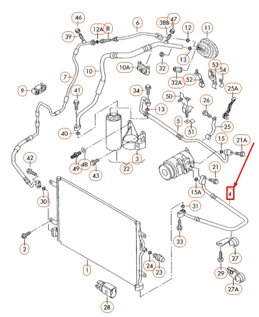 NEW AUDI A4 B7 A/C REFRIGERANT HOSE 8E0260701BS ORIGINAL
