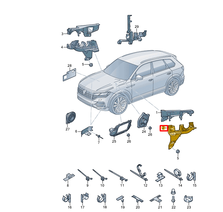 NEW VOLKSWAGEN TOUAREG CR7 LEFT CABLE GUIDE LOWER 4M0971871BH ORIGINAL