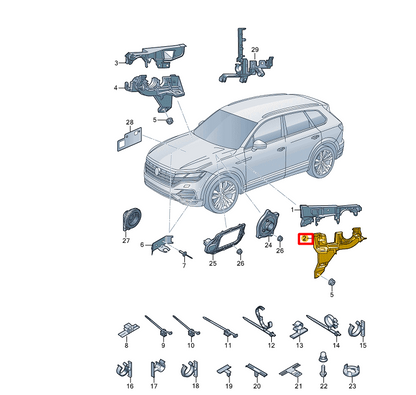 NEW VOLKSWAGEN TOUAREG CR7 LEFT CABLE GUIDE LOWER 4M0971871BH ORIGINAL